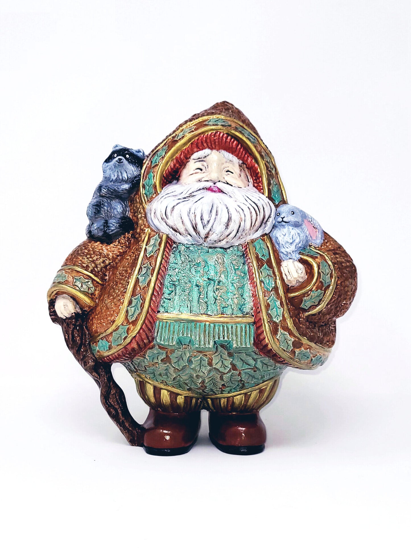 Roly Poly Animal Santa: Brown & Green