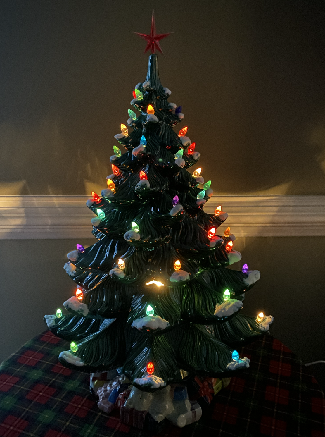 Multi-Color Christmas Tree with Present Base