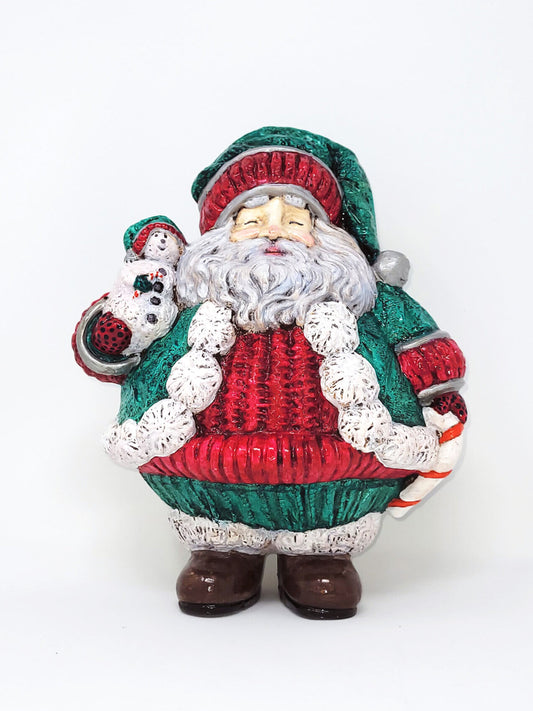 Roly Poly Snowman Santa: Green & Red