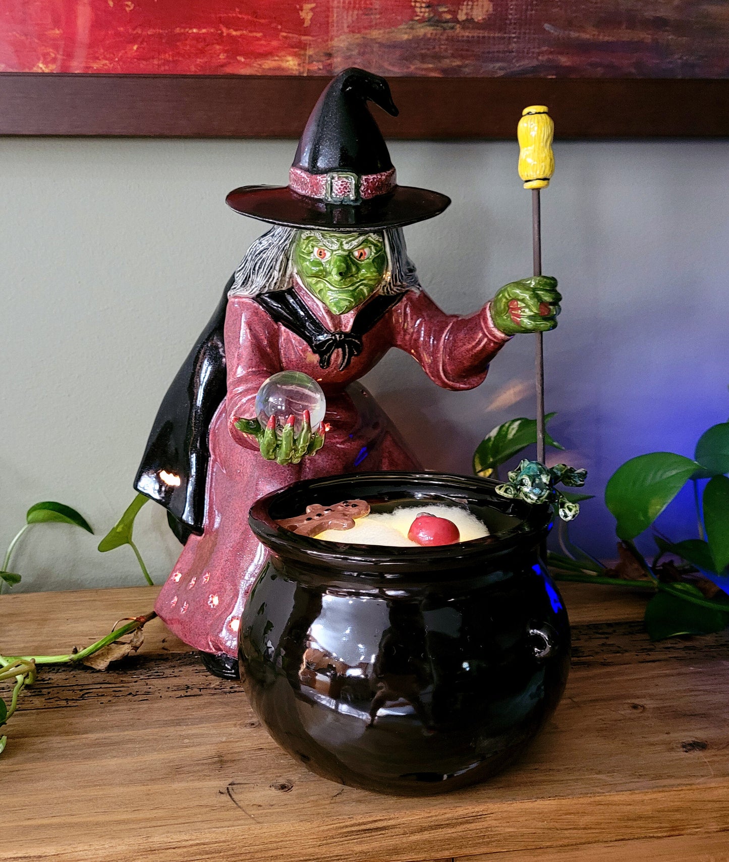 Wicked Witch & Caldron that lights up.