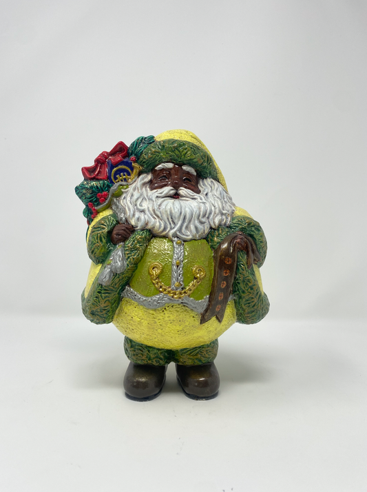 Roly Poly Satchel Santa: Green & Yellow