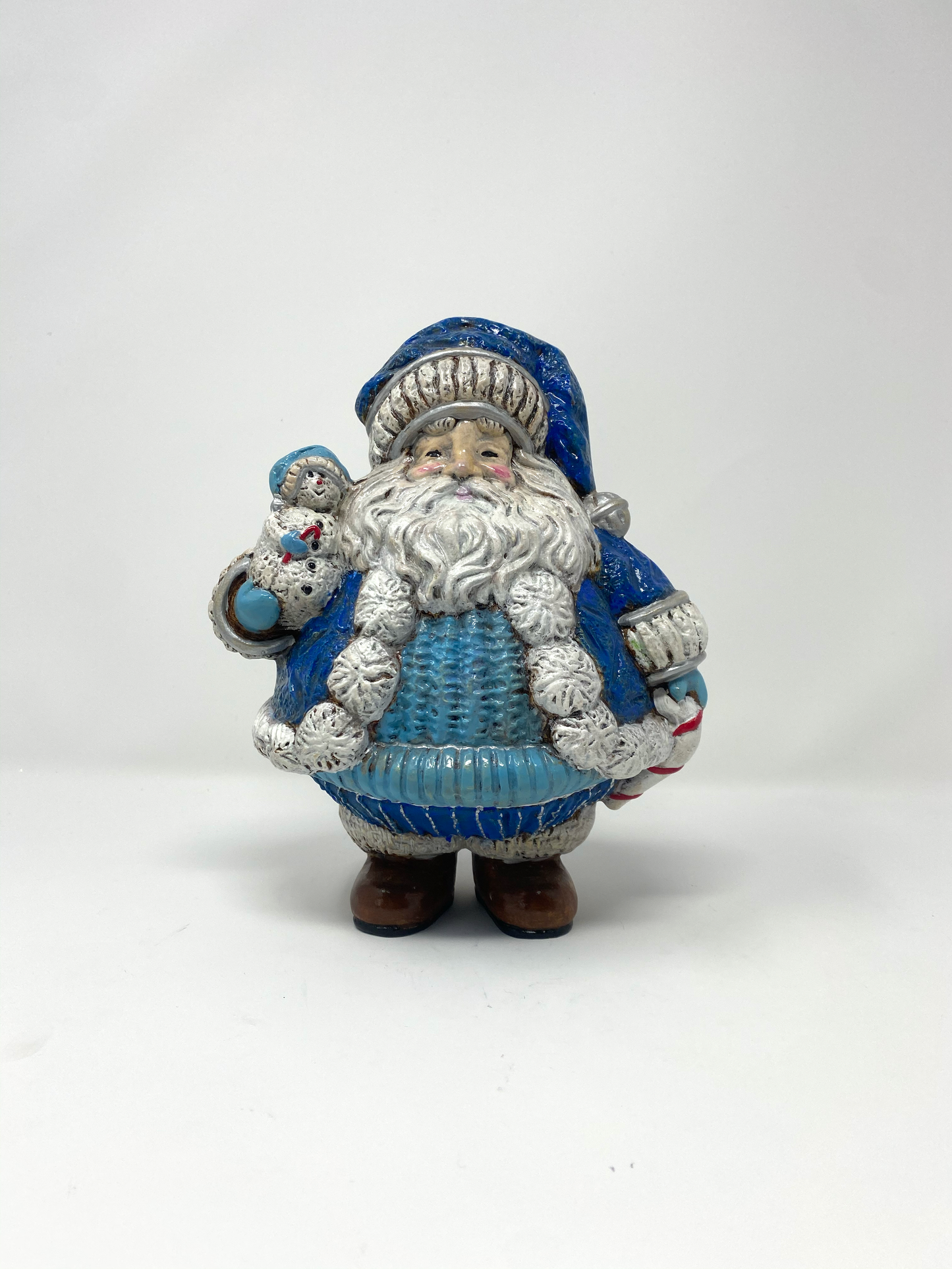 Roly Poly Snowman Santa: Blue